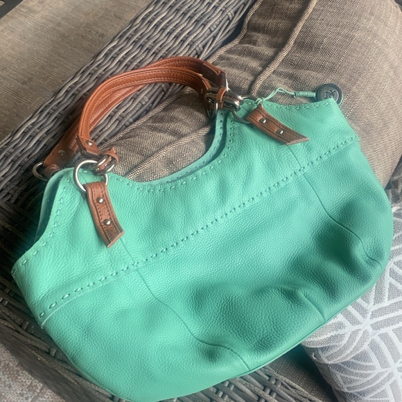 The Sak Bag LEATHER Mint Green Medium  Satchel  Shoulder Purse - Picture 7 of 12